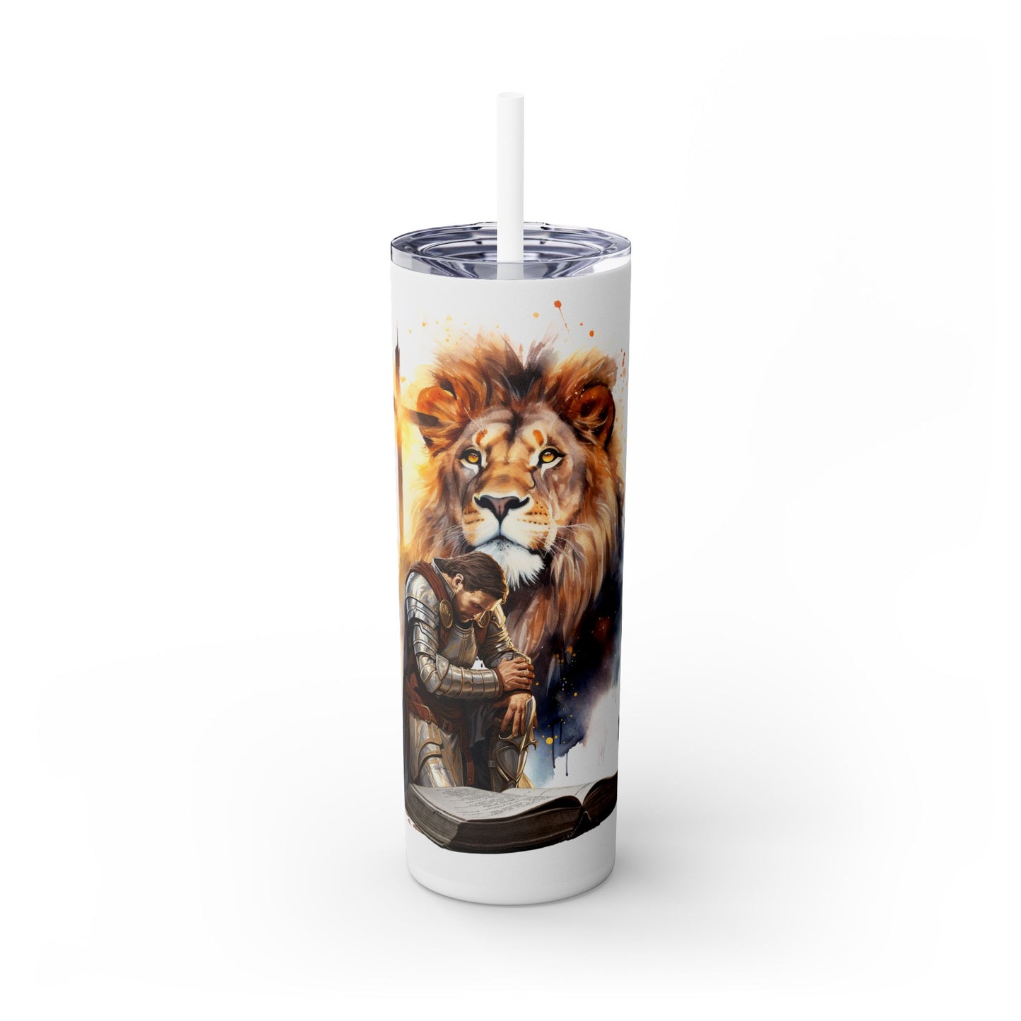 Asi Peleo Mis Batallas Skinny Tumbler with Straw, 20oz